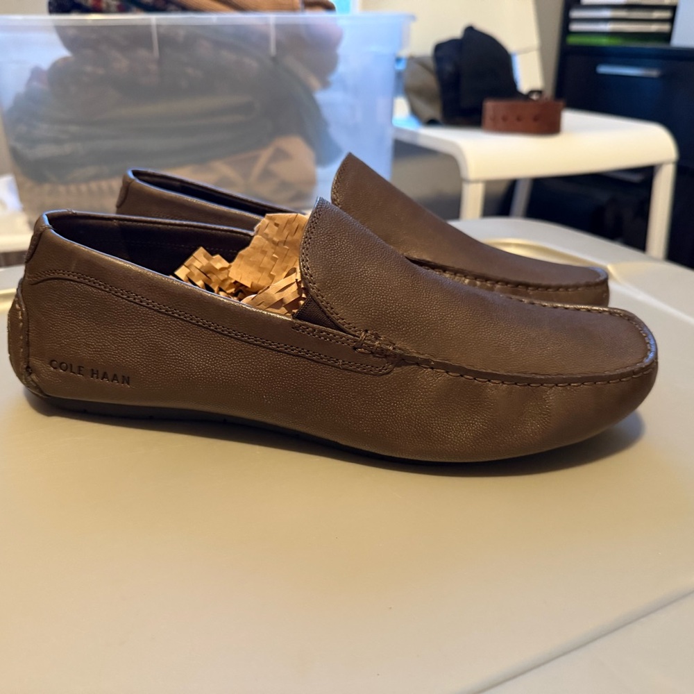 NWOB Cole Haan Grand City Venetian Driving Loafers Brown Leather Sz 12 C37219